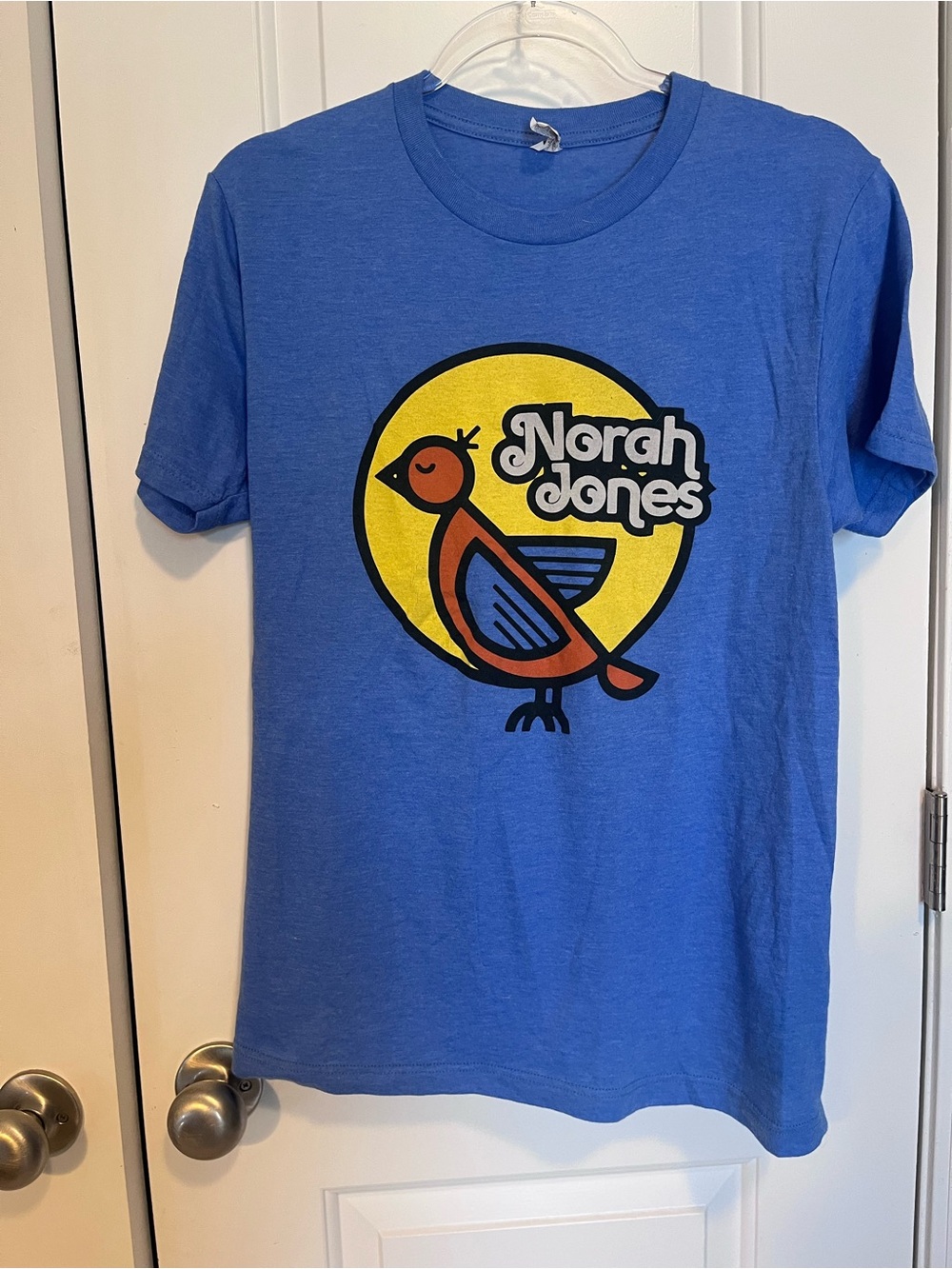 Norah Jones Blue Graphic Tee with Yellow & Orange Bird